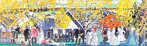 4-Деревенский праздник. 1910 Картон, темпера ГРМ.JPG