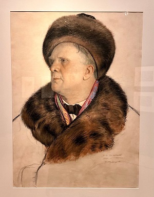 18-Портрет Ф.И.Шаляпина. 1920-1921. Этюд. ГТГ Бумага, акварель, гуашь, уголь.JPG