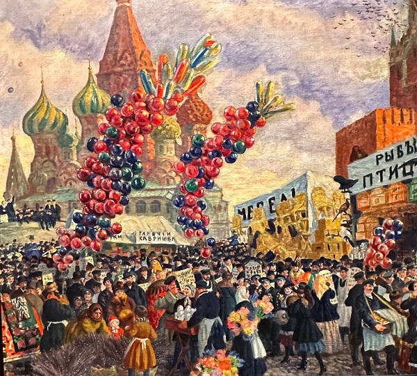 3-Вербный торг у Спасских ворот на Красной площади в Москве 1917 Холст, масло ГРМ.JPG