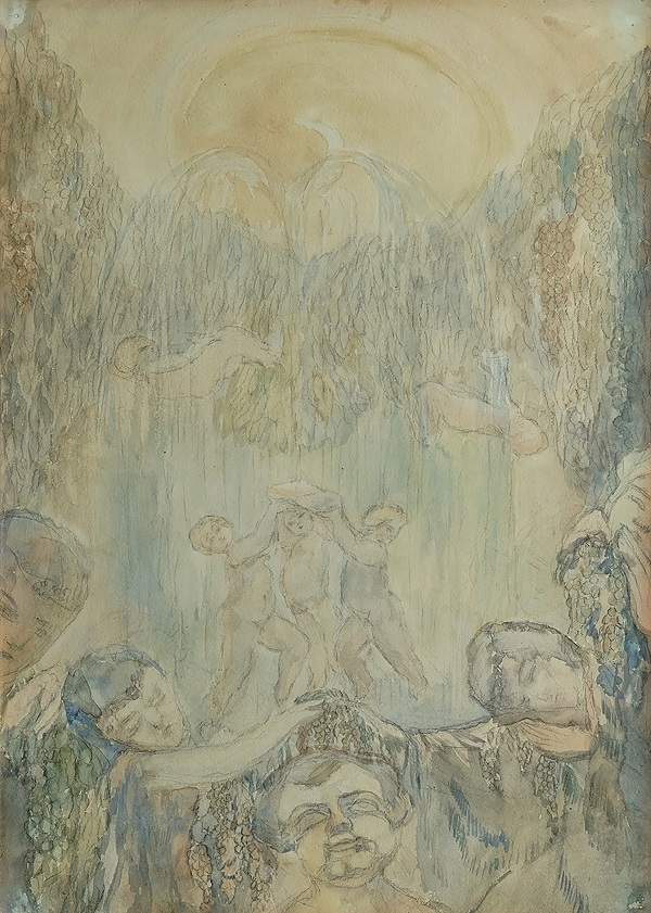 Павел Кузнецов. Голубой фонтан. Эскиз. 1905. Бумага, акварель.jpg
