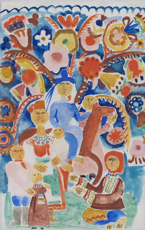Мария Синякова. Карусель. 1916. Акварель на картоне.jpg