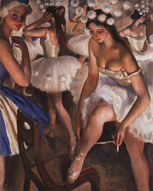 _Серебрякова. Балетная уборная. Снежинки. 1923. Государственный русский музей. Санкт-Петербург.jpg