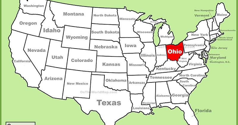 Карта америки штат огайо